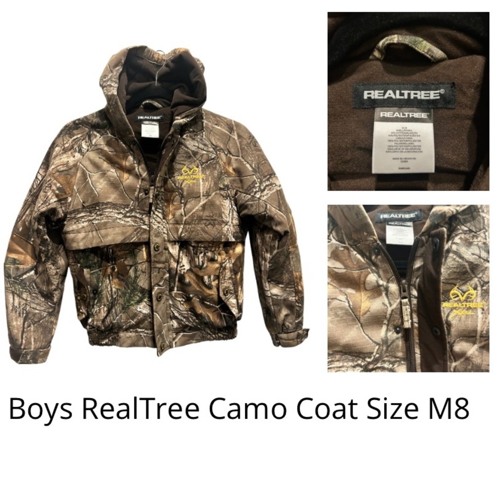 Realtree Camo Boys Fleece Lined Coat with Hood